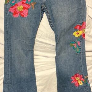 BCBG Max Azaria Embroidered Women's Bootcut Jeans